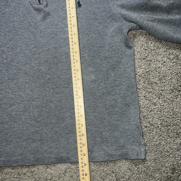 Polo Ralph Lauren Mens 1/2 Zip Sweater 100% Cotton Gray w/ Green Logo Medium - Picture 4 of 6